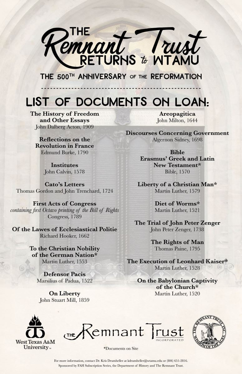 The Remnant Trust Documents on Loan at WTAMU